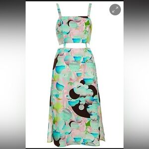 TopShop Cut-Out Beach Dress Photo Dress Art to Wear Sz 12 High Street Summer